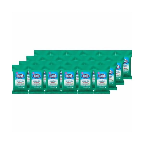 Clorox To-Go Wipes, Clorox, Fresh Scent, 9 Wipes/PK, WE, 24PK CLO60133CT - main